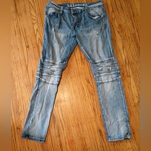 Men's Blue Distressed Jeans Size 36